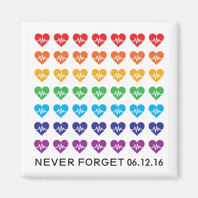 Aimant One Orlando One Pulse Rainbow 49 Hearts (Devant)