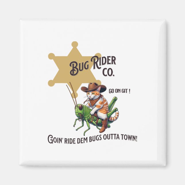Aimant Onglet Chat Cowboy Occidental (Devant)