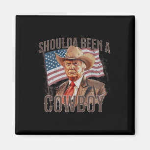 Aimant Ont Été Un Cow-boy Trump 2024 4 juillet Drapeau Us