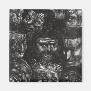 Aimant Onze visages grotesques