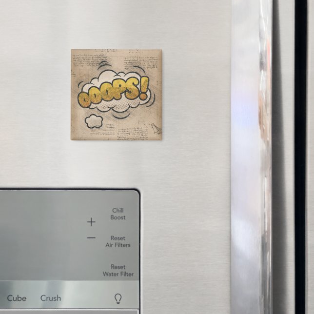 Aimant OOOPS ! Livre de bande dessinée vintage Steampunk  (In situ (réfrigérateur))