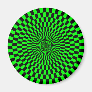 Aimant Op Art - Vert et Noir