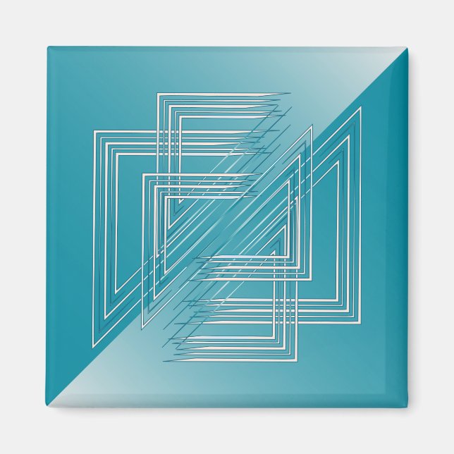 Aimant Opal Turquoise blanc (Devant)