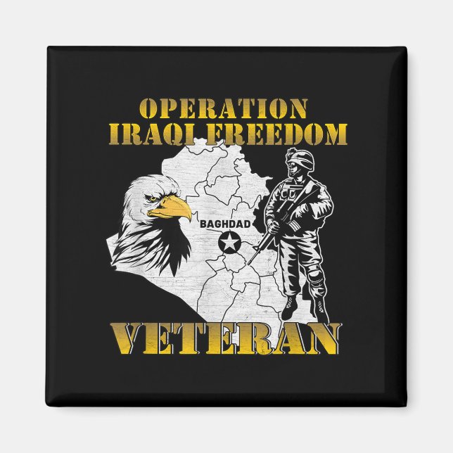 Aimant Opération Vintage des vétérans de l'opération Iraq (Devant)
