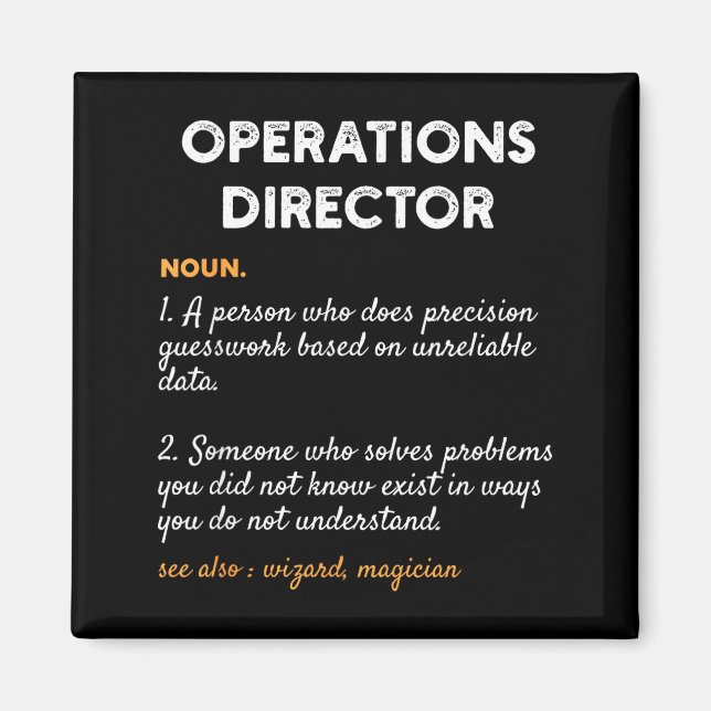 Aimant Operations Director Profession Funny Dictionary De (Devant)