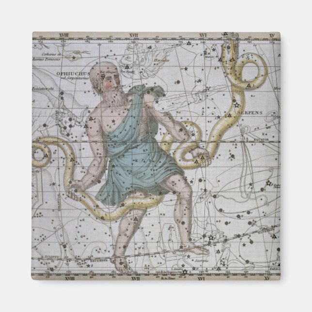 Aimant Ophiuchus ou Serpentarius, de 'Un Atlas Céleste (Devant)