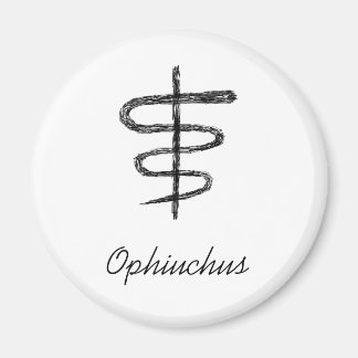 Aimant Ophiuchus. Signe zodiaque. Croquis noir.