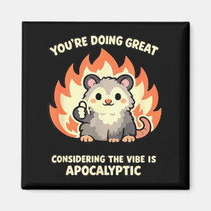 Aimant Opossum drôle kawaii santé mentale ambiance apocal