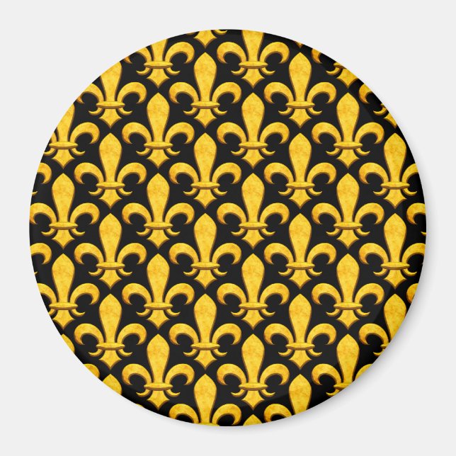 Aimant Or en pierre Fleur de lis de Faux (Devant)