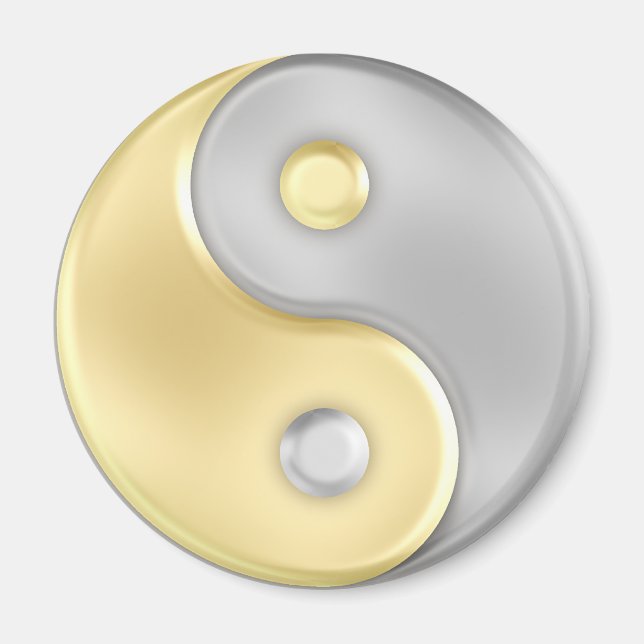 Aimant Or et argent Yin et Yang (Devant)