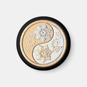 Aimant Or et Yin Yang argenté