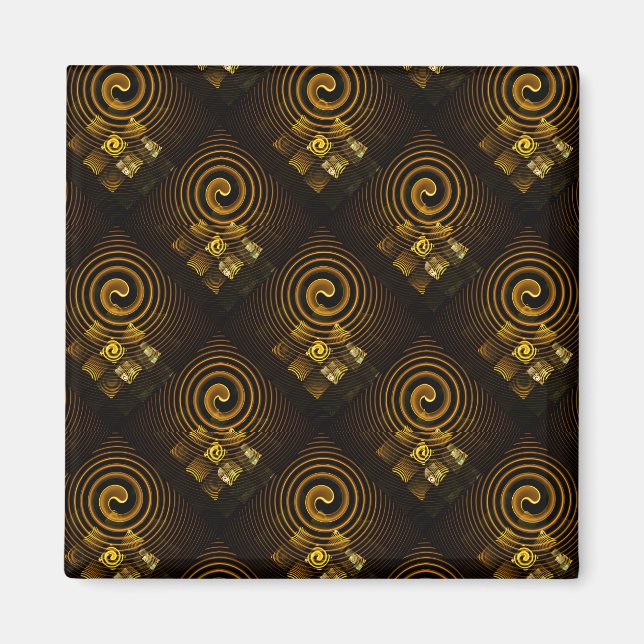 Aimant Or Moderne Boho Élégant Motif d'Art Abstrait #502 (Devant)