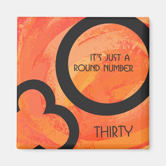Aimant Orange 30 décades Anniversaire (Devant)