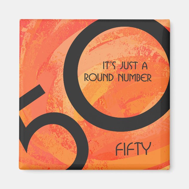 Aimant Orange 50 Anniversaire de la Décennie (Devant)