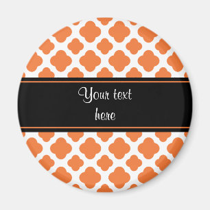 Aimant Orange and White Quatrefoil Pattern