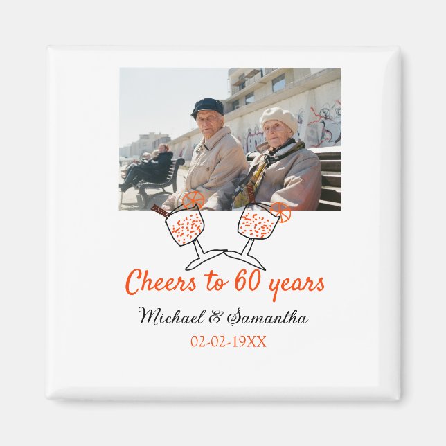 Aimant Orange applaudit à 60 ans de mariage (Devant)