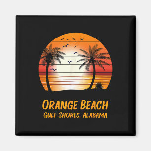 Aimant Orange Beach Gulf Shores Alabama Vintage Sunset Re
