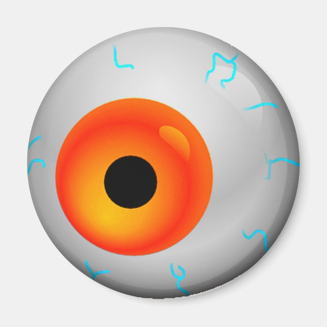 Aimant Orange Blooshot Zombie Eyeball Halloween (Devant)