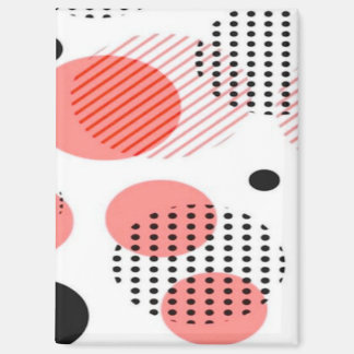 Aimant Orange Circles with Black Polka Dots pattern