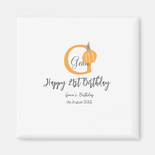 Aimant Orange citrouille automne anniversaire 21e chute d