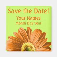 Orange Daisy Flower Enregistrer la date personnali