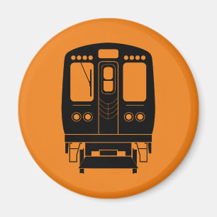 Aimant Orange et Black Chicago "L"
