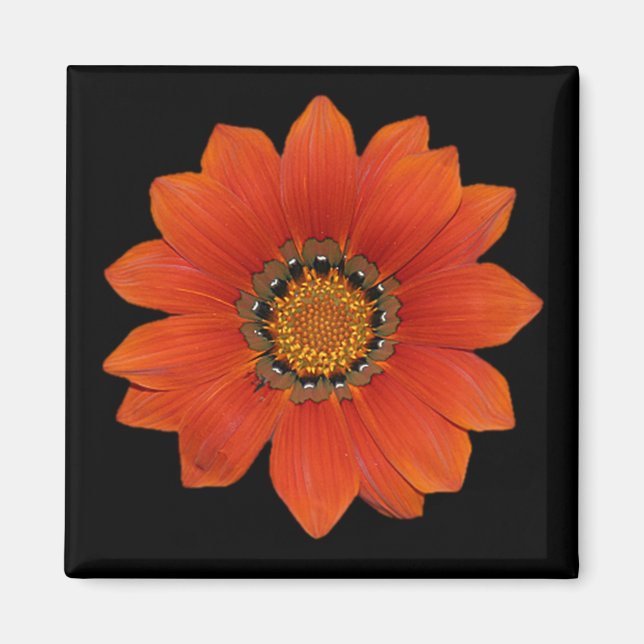 Aimant orange Fleur 2 (Devant)