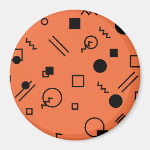 Aimant Orange, fun, trendy, geometric Memphis graphic