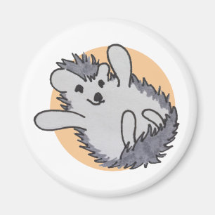 Aimant Orange Happy Cute Hedgehog