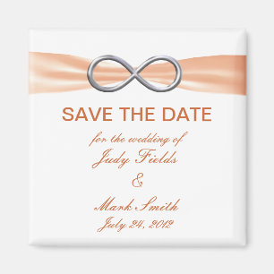 Aimant Orange Infinity Wedding Enregistrer L'Aimant Date
