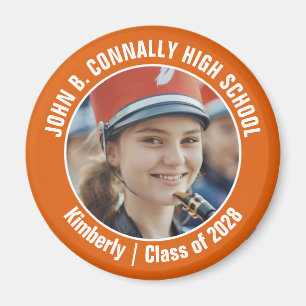 Aimant Orange Marching Band Photo High School Spirit