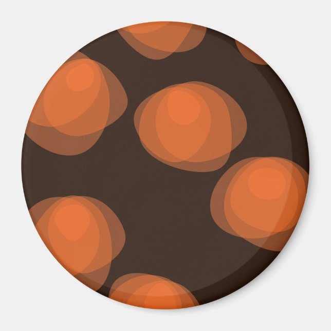 Aimant Orange, moderne, cool, fleurs abstraites tendance (Devant)