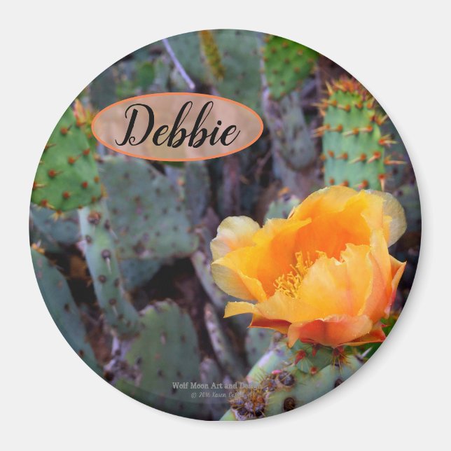Aimant Orange poire opuntia cactus photo fleur (Devant)