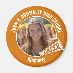 Aimant Orange Pom-pom girl Photo High School Spirit