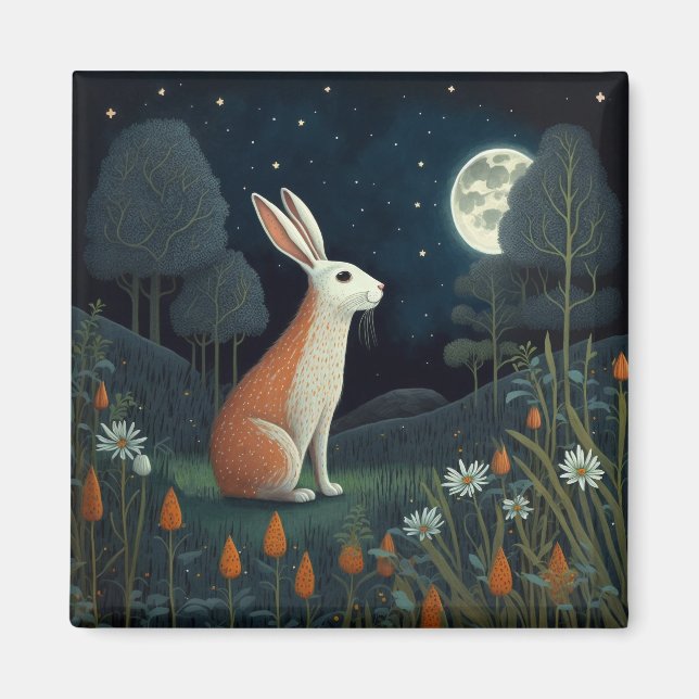 Aimant Orange Rabbit in the Moonlight (Devant)
