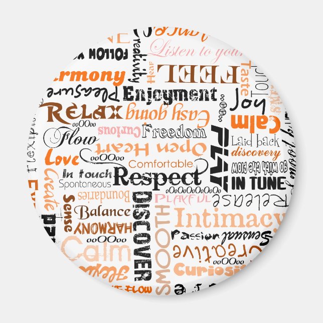 Aimant Orange Sacral Chakra Affirmations positives (Devant)