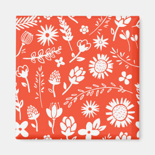 Aimant Orange Sunny Summer Fleurs florissantes