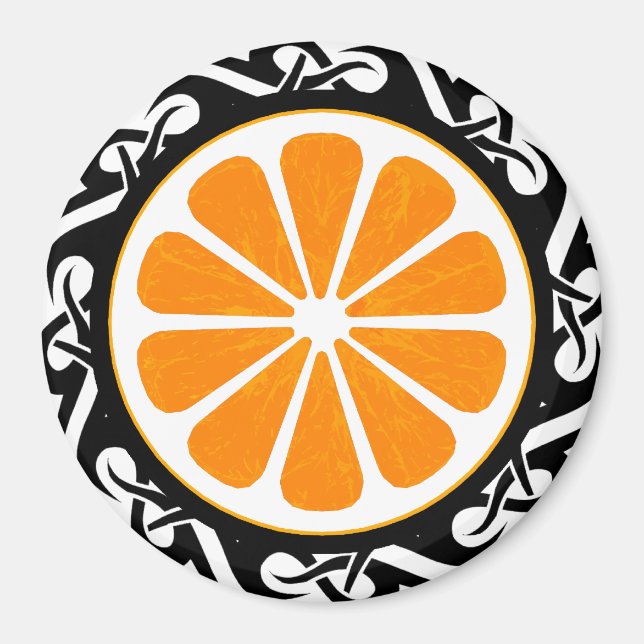 Aimant orange. tribal. (Devant)