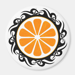 Aimant orange. tribal.
