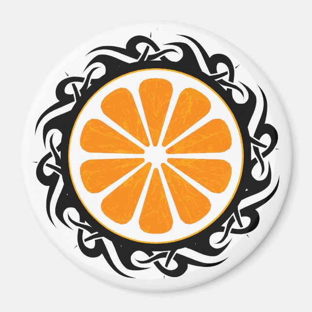 Aimant orange. tribal. (Devant)