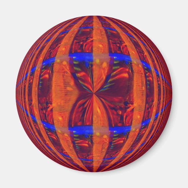 Aimant Orb rouge réfrigérateur magnétique rond (Devant)