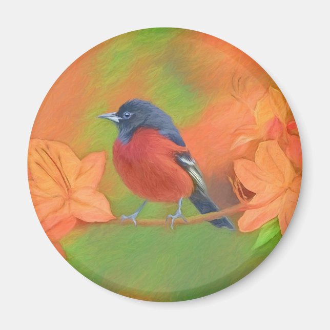 Aimant Orchard Oriole Songbird Peinture Oiseau original (Devant)