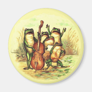 Aimant Orchestre de musique de Frog Vintage avec chanteur