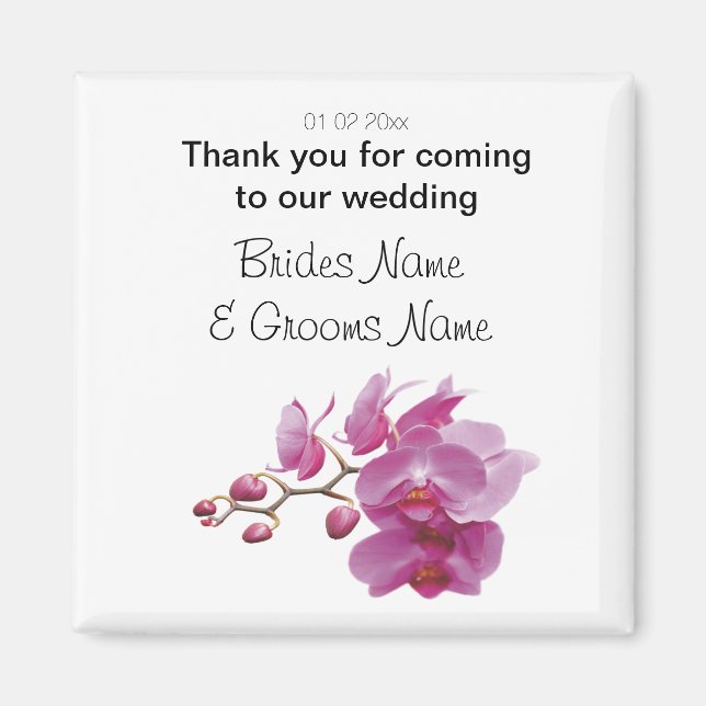 Aimant Orchidée Mariage Souvenirs Keepsakes Giveaways (Devant)