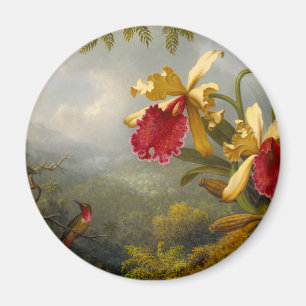Aimant Orchidées et colibri Heade