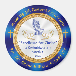 Aimant Ordre spécial 4e anniversaire pastoral pour Lenora