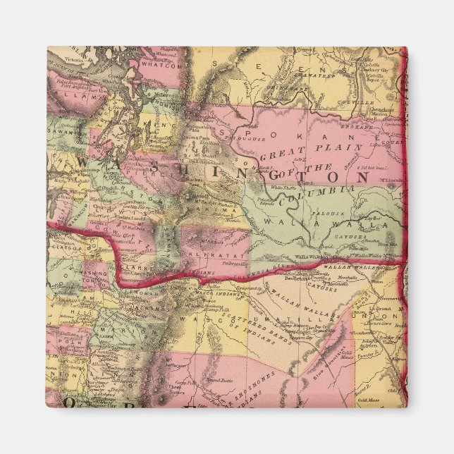 Aimant Oregon et le territoire de Washington (Devant)