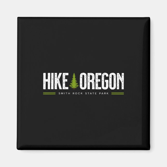 Aimant Oregon Smith Rock State Park Hike Tree Retro Graph (Devant)