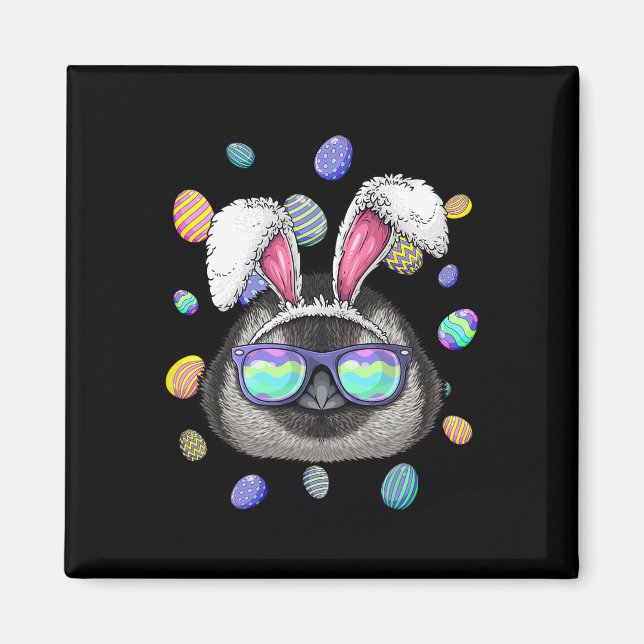 Aimant Oreilles de lapin de Pâques de pingouin Chasse aux (Devant)