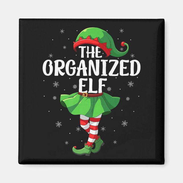 Aimant Organized Elf Christmas Girls Women Elf Squad Xmas (Devant)